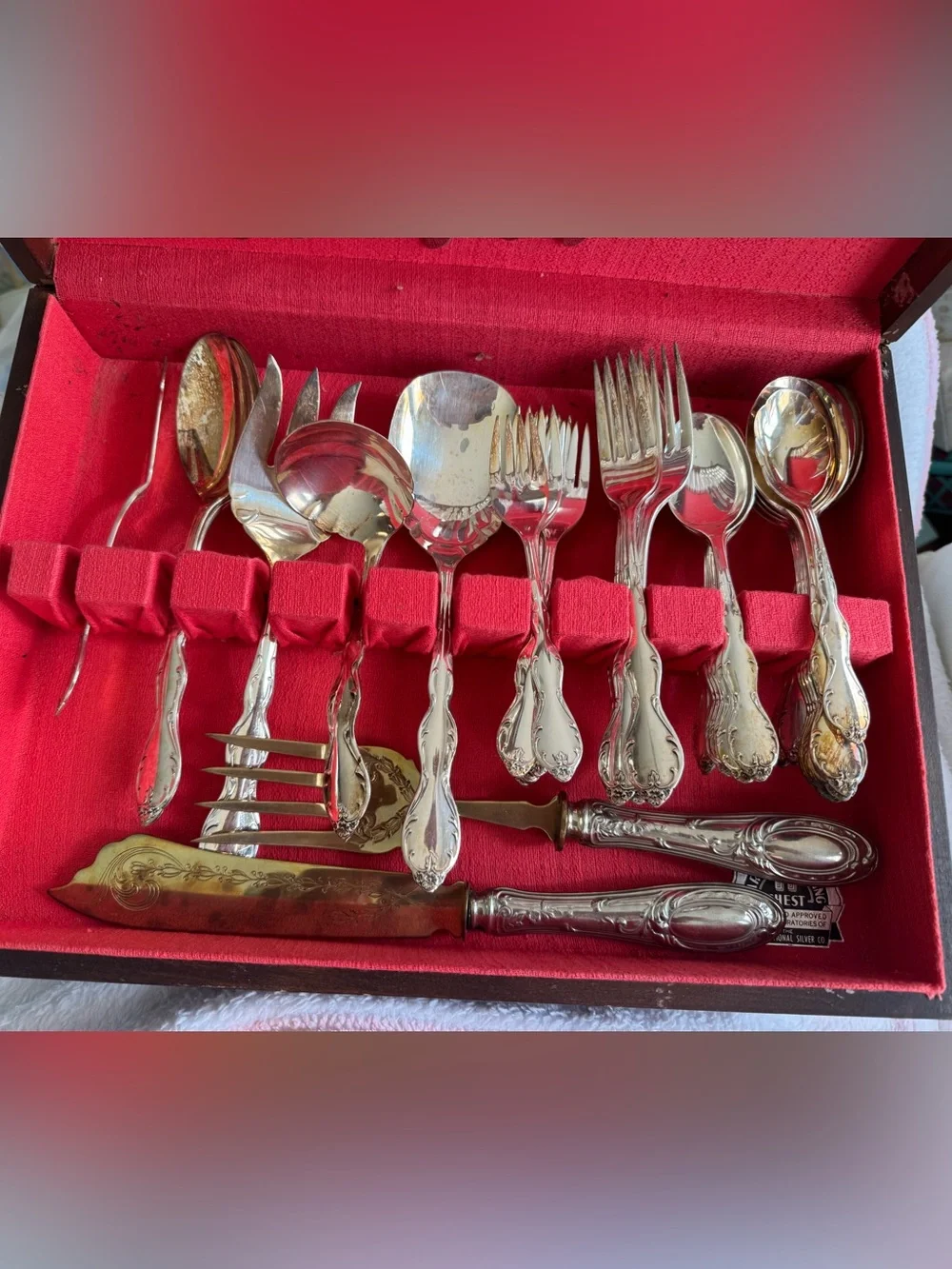 Wm Rogers Sterling-Style Silver Plated Ornate Flatware Set - Silver 49 pieces